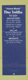 Matchbook Cover - Alamo Cafe Mexican Food San Antonio Dallas Mesquite TX