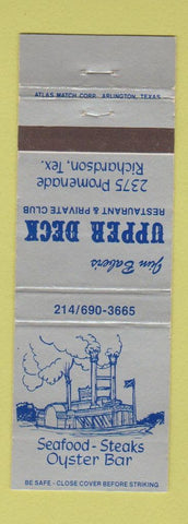 Matchbook Cover - Upper Deck Restaurant Richardson TX steamboat