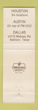 Matchbook Cover - Texas Tumbleweed Cowboy Super Club Houston Austin Dallas TX