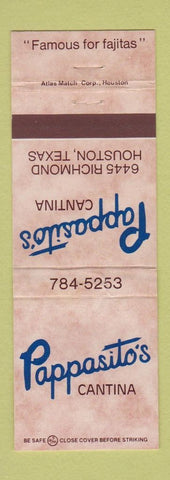 Matchbook Cover - Pappasito's Mexican Restaurant Houston TX