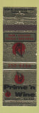 Matchbook Cover - Prime n Wine Cinatinnati OH Dallas TX