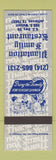 Matchbook Cover - Plantation Family Restaurant Jefferson TX