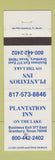 Matchbook Cover - Plantation Inn Granbury TX WEAR