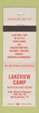 Matchbook Cover - Lakeview Camp McQueeney TX
