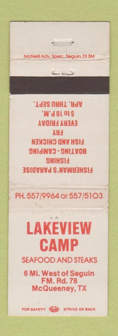 Matchbook Cover - Lakeview Camp McQueeney TX