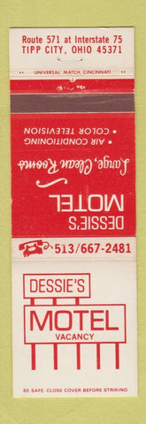 Matchbook Cover - Dessie's Motel Tipp City OH