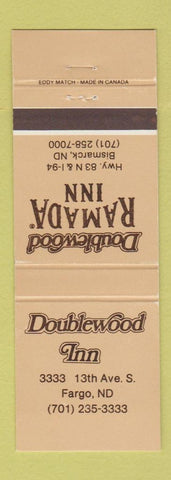 Matchbook Cover - Doublewood Inn Fargo ND Ramada Bismarck ND