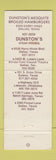 Matchbook Cover - Dunston's Hamburgers Dallas TX WEAR