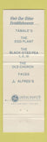 Matchbook Cover - Blue's Lakefront Bar & Grille Dallas TX
