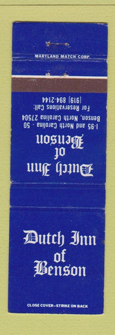 Matchbook Cover - Dutch Inn Benson NC
