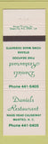 Matchbook Cover - Daniels Restaurant Manteo NC