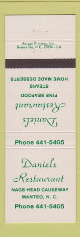 Matchbook Cover - Daniels Restaurant Manteo NC