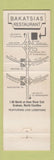 Matchbook Cover - Bakatsias Restaurant Graham NC