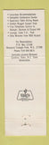 Matchbook Cover - Governors Inn Research Triangle Park NC