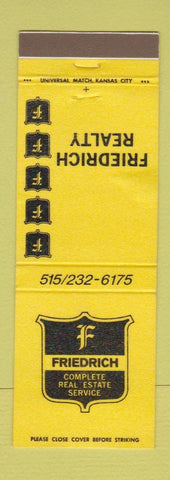 Matchbook Cover - Friedrich Real Estate Ames IA WEAR