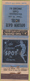 Matchbook Cover - Golden Gate Hotel Occidental CA Advance girlie POOR