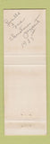 Matchbook Cover - Tuxedo Charley's Houston TX
