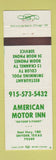 Matchbook Cover - American Motor Inn Snyder TX