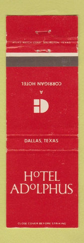 Matchbook Cover - Hotel Adolphus Dallas TX
