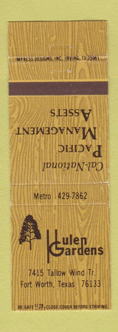 Matchbook Cover - Hulen Gardens Fort Worth TX