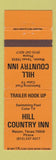 Matchbook Cover - Hill Country Inn Mason TX ORANGE