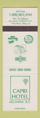 Matchbook Cover - Capri Hotel Kelowna BC