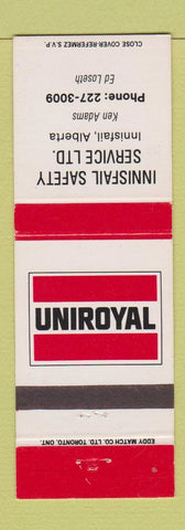 Matchbook Cover - Uniroyal Tires Innisfail AB