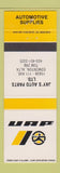 Matchbook Cover - UAP Auto Parts Jay's Edmonton AB