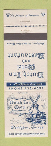 Matchbook Cover - Dutch Inn Motel Perryton TX