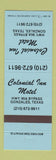 Matchbook Cover - Colonial Inn Motel Gonzales TX BLUE