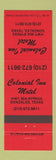 Matchbook Cover - Colonial Inn Motel Gonzales TX RED