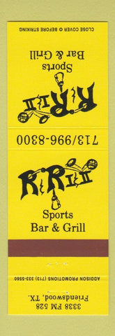 Matchbook Cover - R&R I & II Sports Bar Friendswood TX YELLOW