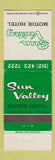 Matchbook Cover - Sun Valley Motor Hotel Harlingen TX WEAR