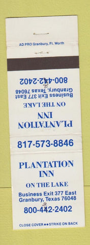 Matchbook Cover - Plantation Inn Granbury TX WEAR
