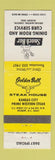 Matchbook Cover - Snack Bar Golden Bull Steak House Hickory NC WEAR