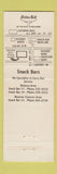 Matchbook Cover - Snack Bar Golden Bull Steak House Hickory NC WEAR