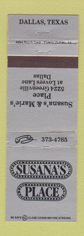 Matchbook Cover - Susana's Place Dallas TX