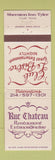 Matchbook Cover - Rue Chateau Restaurant Tyler TX Sheraton Inn