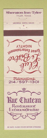 Matchbook Cover - Rue Chateau Restaurant Tyler TX Sheraton Inn