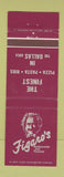 Matchbook Cover - Figaro's Restaurant Pizza Dallas TX Addison Plano WEAR
