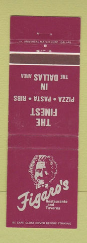 Matchbook Cover - Figaro's Restaurant Pizza Dallas TX Addison Plano WEAR