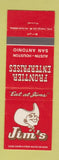 Matchbook Cover - Jim's Frontier Restaurant Austin Houston San Antonio TX