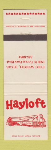 Matchbook Cover - Hayloft Fort Worth TX