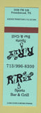 Matchbook Cover - R&R I & II Sports Bar Friendswood TX TEAL