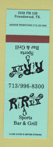 Matchbook Cover - R&R I & II Sports Bar Friendswood TX TEAL