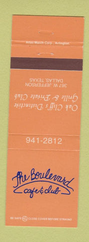 Matchbook Cover - The Boulevard Cafe Club Dallas TX