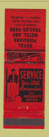 Matchbook Cover - Royal Poinciana Motel Trailer Park Tampa FL