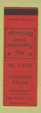 Matchbook Cover - Paradise Palms New Haven CT SAMPLE