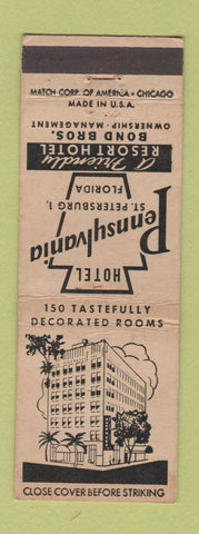 Matchbook Cover - Hotel Pennsylvania St Petersburg FL