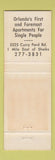 Matchbook Cover - Grove Park Apartments Orlando FL
